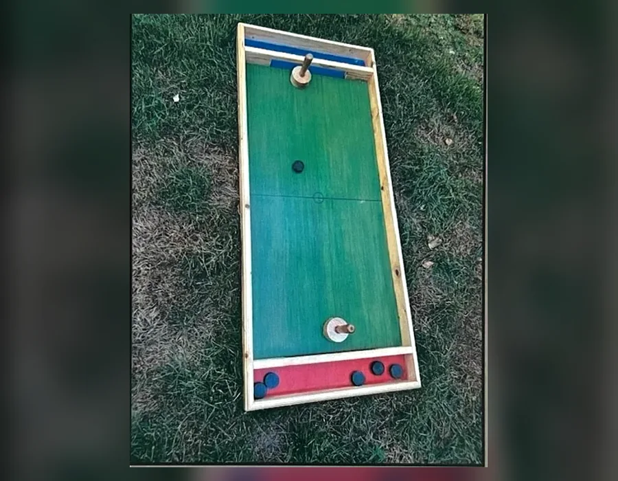 Jeu d’Air Hockey artisanal en bois