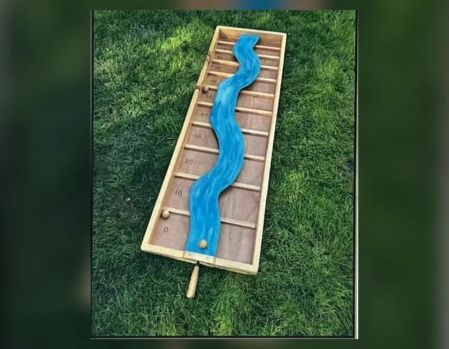 Jeu du zig-zag ou rivière en bois